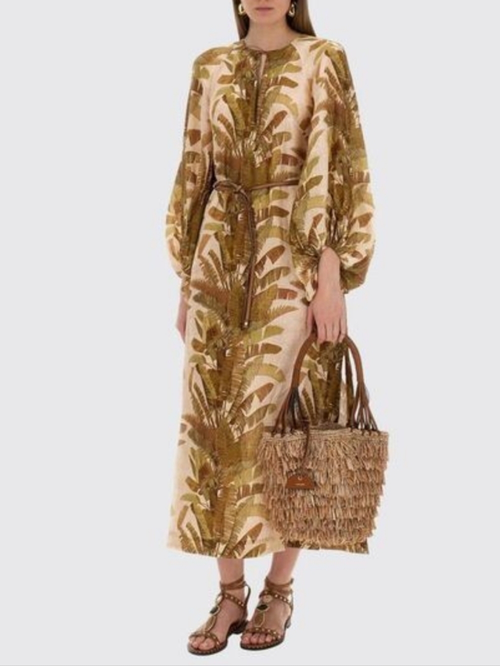 Zimmerman NWT Ascension Midi Maxi Linen Dress Women 0P